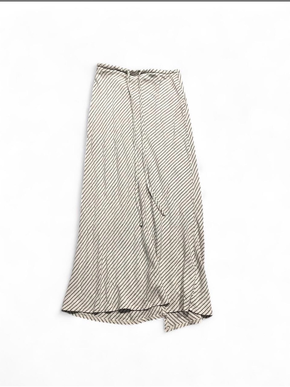 Women's Cream Stripe Wrap Skirt
